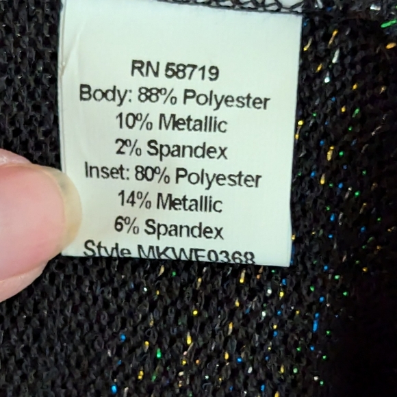 Brand New Elementz ✨Top and Attached Sweater, Both Are Very Very Sparkly Size M - Picture 7 of 10